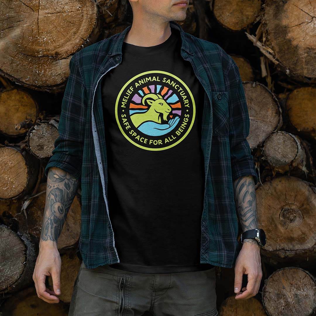 T-shirt logo Melief Animal Sanctuary zwart